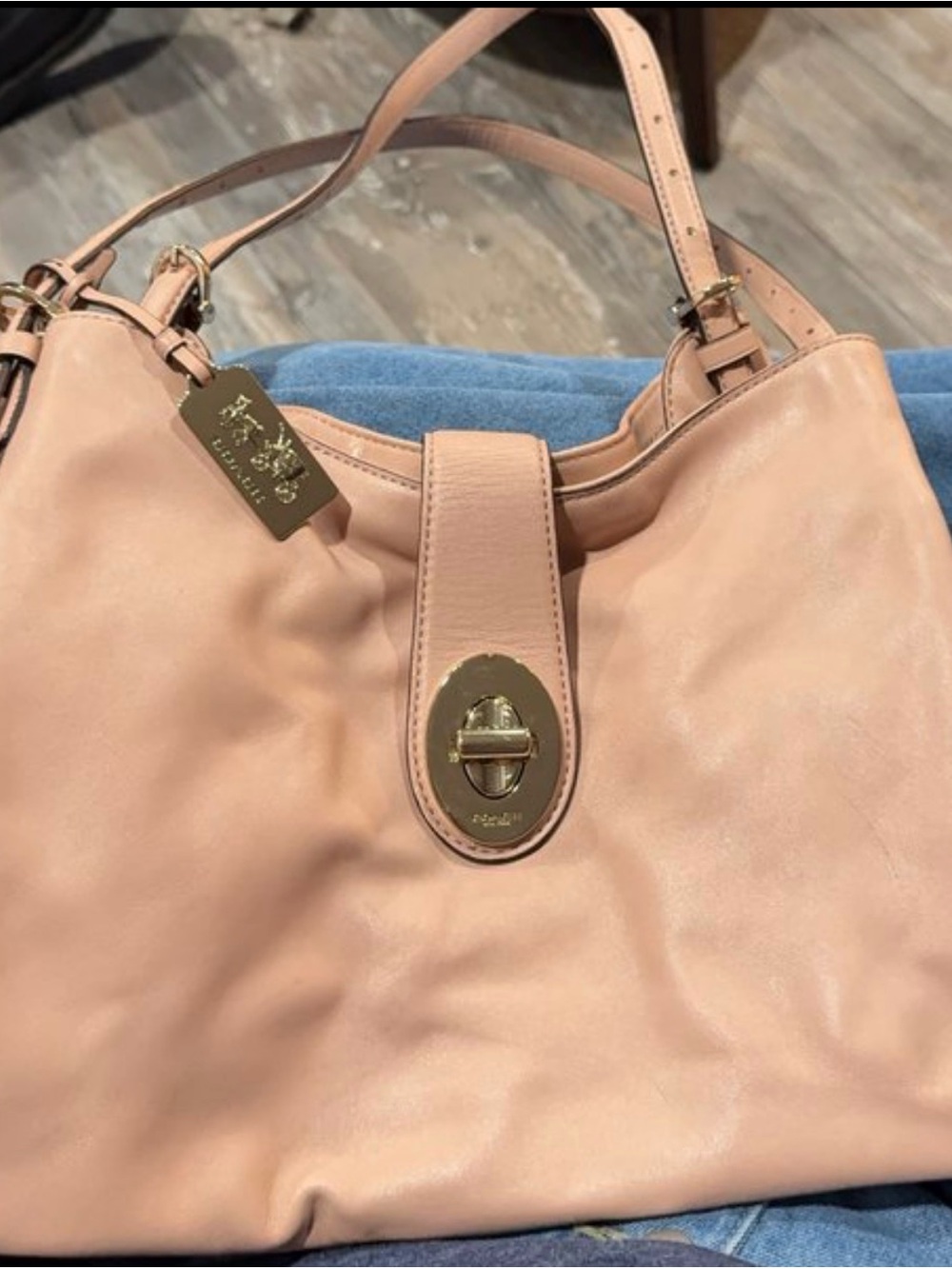 COACH Madison Carlyle Rose Petal Leather Shoulder Bag Vtg org retail cost $428